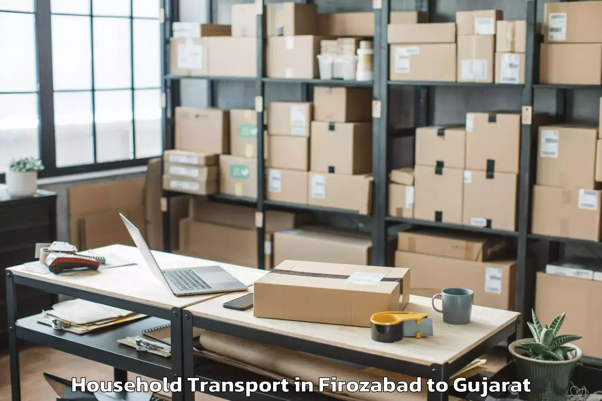 Easy Firozabad to Bansda Household Transport Booking